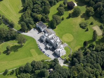 Oblique aerial view of Cally House, taken from the WNW.