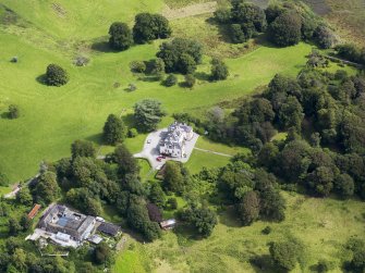 General oblique aerial view of Ardwall House and policies, taken from the WSW.