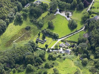 Oblique aerial view of Anworth Old Kirk, taken from the NNW.