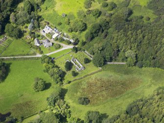 Oblique aerial view of Anworth Old Kirk, taken from the SE.