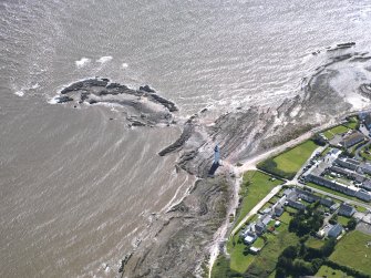 Oblique aerial view of Southerness Lighthouse, taken from the NNE.
