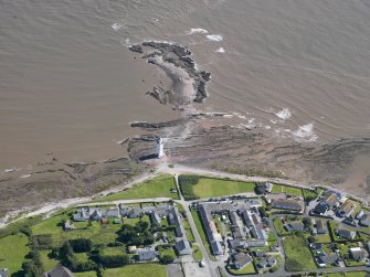 Oblique aerial view of Southerness Lighthouse, taken from the NW.