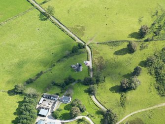 Oblique aerial view of Orchardton Tower, taken from the NW.