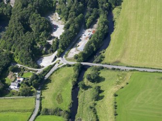 Oblique aerial view of Buittle Bridge, taken from the SE.