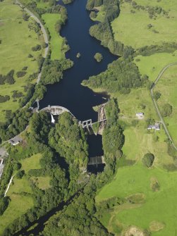 Oblique aerial view of Tongland Dam, taken from the SSW.