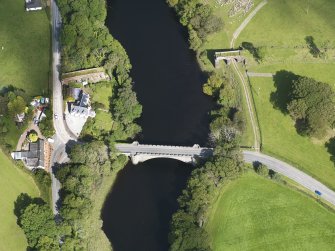Oblique aerial view of Tongland Bridge, taken from the WSW.