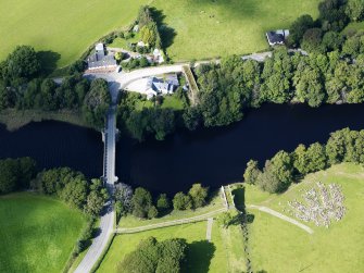 Oblique aerial view of Tongland Bridge, taken from the SSE.