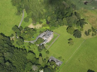 Oblique aerial view of Cumstoun House, taken from the SW.