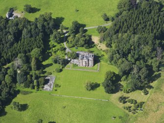 Oblique aerial view of Cumstoun House, taken from the SSE.