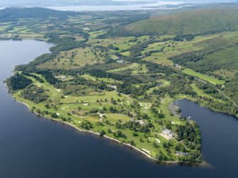 General oblique aerial view of Rossdhu House and Loch Lomond Golf Course, taken from the NE.