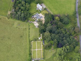 Oblique aerial view of Catter House, taken from the E.