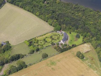 Oblique aerial view of Parkhead and walled garden, taken from the SE.
