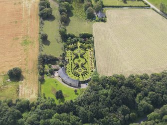 Oblique aerial view of Parkhead and walled garden, taken from the N.