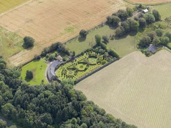 Oblique aerial view of Parkhead and walled garden, taken from the NW.