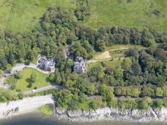 Oblique aerial view of Knockderry Castle, taken from the SW.