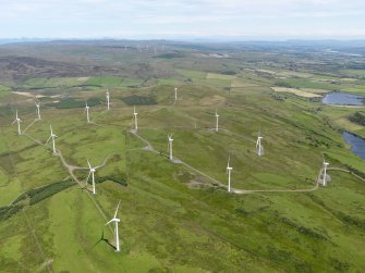 General oblique aerial view of the Busbie Muir wind farm, taken from the SW.
