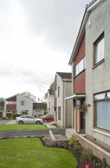 View of 20-26 Crosshill Drive, Bo'ness, taken from the North-East. This photograph was taken as part of the Bo'ness Urban Survey to illustrate the character of the Borrowstoun Area of Townscape Character.