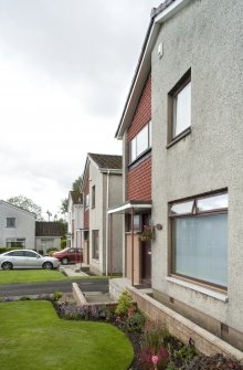 View of 20-26 Crosshill Drive, Bo'ness, taken from the North-East. This photograph was taken as part of the Bo'ness Urban Survey to illustrate the character of the Borrowstoun Area of Townscape Character.