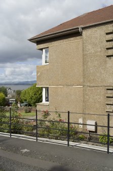 View of 75-77 Stewart Avenue, Bo'ness, taken from the South. This photograph was taken as part of the Bo'ness Urban Survey to illustrate the character of the School Brae Area of Townscape Character.