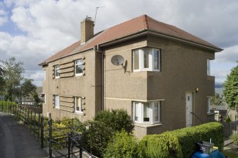 View of 75-81 Stewart Avenue, Bo'ness, taken from the South-East. This photograph was taken as part of the Bo'ness Urban Survey to illustrate the character of the School Brae Area of Townscape Character.