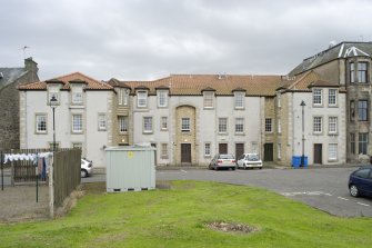 Street view showing buildings at 13-23 Waggon Road (the rear of North Street), Bo'ness, taken from the North-West. This photograph was taken as part of the Bo'ness Urban Survey to illustrate the character of the Town Centre Area of Townscape Character.