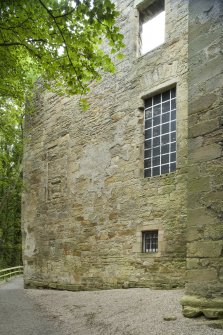 View of the West elevation of the North wing to Kinneil House, Bo'ness, taken from the South-West. This photograph was taken as part of the Bo'ness Urban Survey to illustrate the character of the Kinneil Area of Townscape Character.