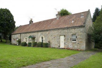 VIew of 6-8 Duchess Anne Cottages, Kinneil Estate, Bo'ness, taken from the North-East. This photograph was taken as part of the Bo'ness Urban Survey to illustrate the character of the Kinneil Area of Townscape Character.