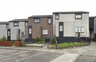Street view showing terraced housing at 1-7 Gauze Place, Bo'ness, taken from the North. This photograph was taken as part of the Bo'ness Urban Survey to illustrate the character of the Hillcrest and Brewlands Area of Townscape Character.