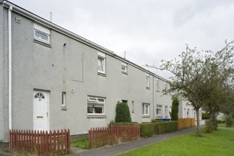 View of terraced housing at Pennelton Place, Bo'ness. This photograph was taken as part of the Bo'ness Urban Survey to illustrate the character of the Hillcrest and Brewlands Area of Townscape Character.