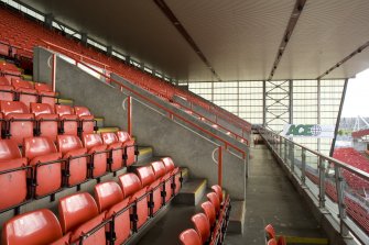 Interior. View of upper level seating in Richard Donald stand, taken from north.