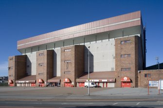 View of the external (east) elevation of the Richard Donald stand, taken from the east north east.