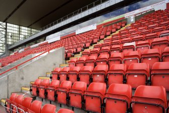 Interior. View of executive boxes at lower level of Richard Donald stand, taken from the south east.