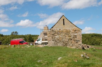 Wester Gaulrig: gable end of building 6, looking NW