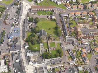 Oblique aerial view of Kilwinning Abbey, taken from the W.
