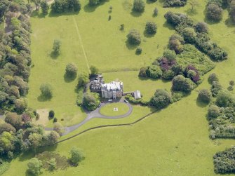 Oblique aerial view of Hunterston House, taken from the N.
