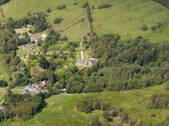 General oblique aerial view of Kelburn Castle and policies, taken from the SSE.