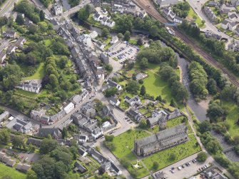 Oblique aerial view of Dunblane Cathedral, taken from the NNE.