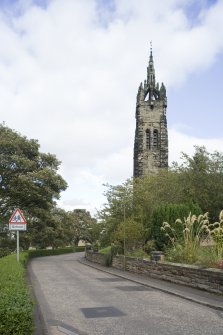 Image of the steeple of Craigmailen United Free Church, Braehead, Bo'ness, taken from the South-East. This photograph was taken as part of the Bo'ness Urban Survey to illustrate the character of Braehead and The Knowe Area of Townscape Character.