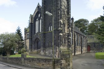 View of Craigmailen United Free Church, Braehead, Bo'ness, taken from the North-West. This photograph was taken as part of the Bo'ness Urban Survey to illustrate the character of Braehead and The Knowe Area of Townscape Character.