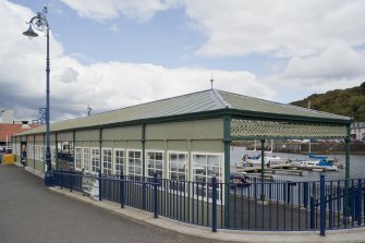 General view of former Cabbies' Shelter, West Pier, Rothesay, Bute, from SE