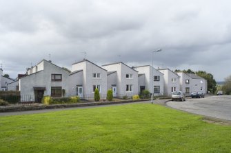 Street view showing the terraced housing at 2-18 Kilsland Terrace, Bo'ness, taken from the South-East. This photograph was taken as part of the Bo'ness Urban Survey to illustrate the character of Deanfield Area of Townscape Character.