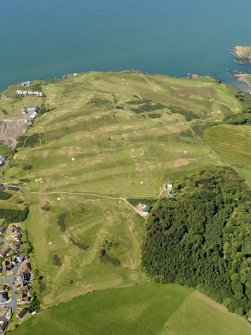 General oblique aerial view of Portpatrick Dunskey Golf Course, taken from the ENE.