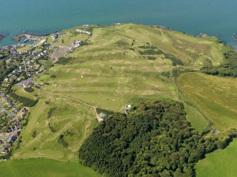 General oblique aerial view of Portpatrick Dunskey Golf Course, taken from the NE.