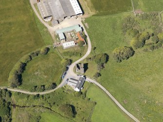 Oblique aerial view of Galdenoch Castle, taken from the ESE.