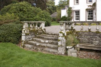 Stone steps to west of house from south west.