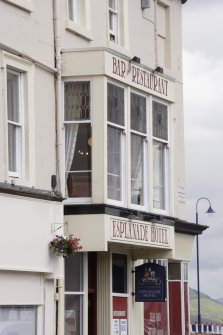 Detail of box bay windows to Guilford Square on Esplanade Hotel, 2, 4 and 6 High Street, Rothesay, Bute