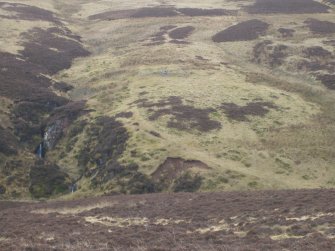 Logan Burn: building (Hare Hill House) viewed from N side of valley