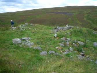 Logan Burn: building (Hare Hill House) viewed  from S showing terrace on S side of building