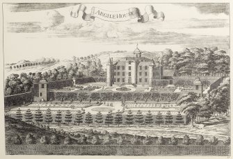 Copy of engraving of Hatton House (Old Argyle House) titled 'Argile House.'