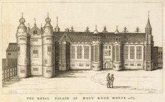 Copy of engraving titled 'The Royal Palace of Holy Rood House.'